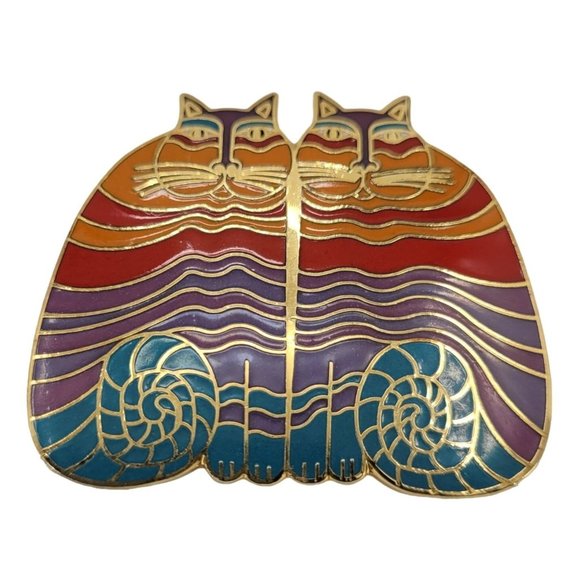 Laurel Burch "Rainbow Cats" Limited Edition Pendant Pin and Brooch